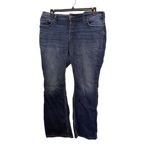 Silver Jeans Co. Suki Surplus Womens Size 18 L32 Blue Denim Embroidered Pocket